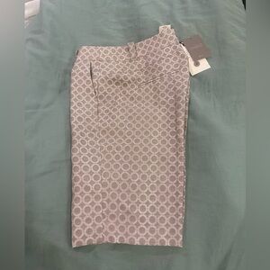 Anthropologie Taupe Geometric Patterned Bermuda Shorts